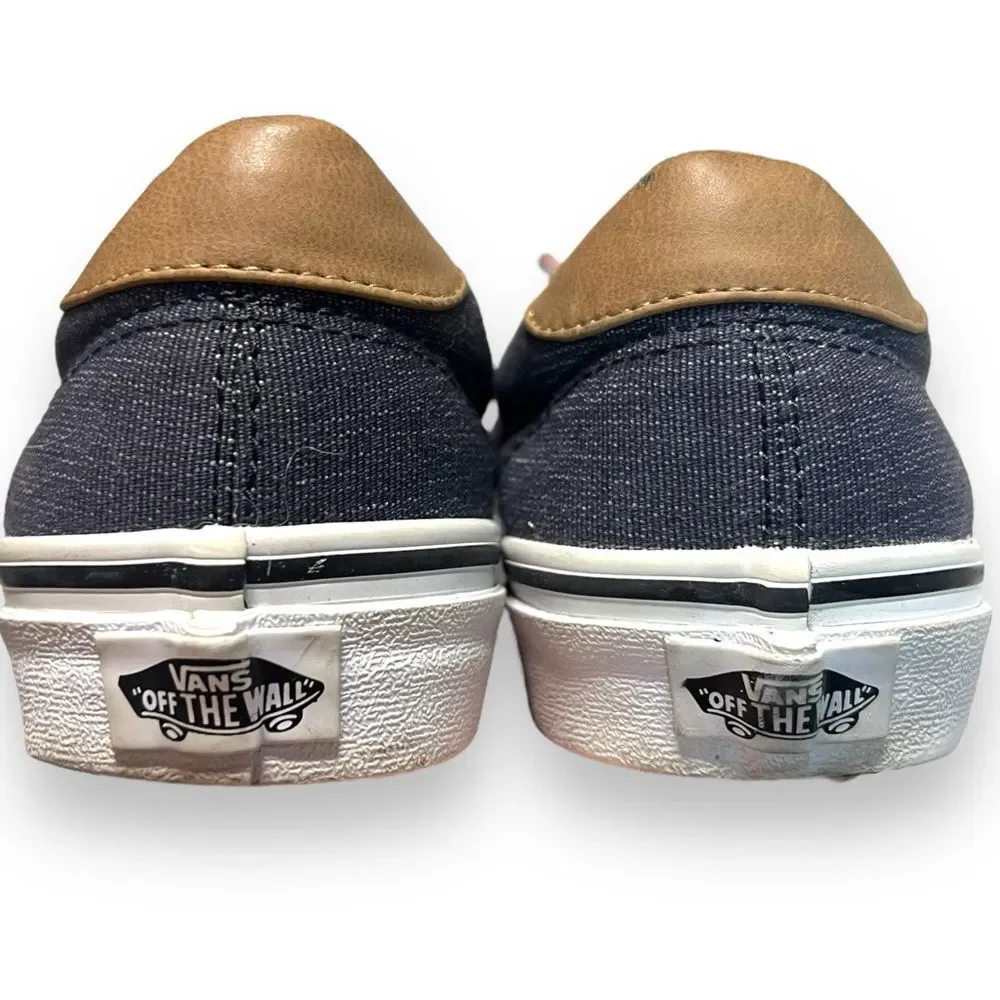 Vans Off The Wall Sneakers Denim Lace-Up Low Top  Mens 7 Womens 8.5